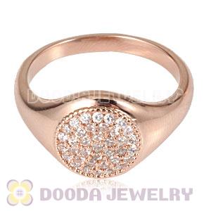 Unisex Rose Gold Plated Stackable Finger Ring With Austrian Crystal