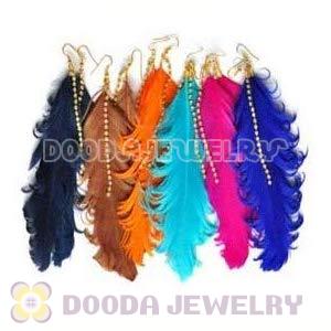 120 Pair Per Bag Mix Color Rooster Bohemia Feather Earrings Wholesale 