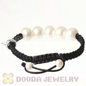 Fashion Sterling Silver Charms Macrame Bracelets Witn Freshwater Pearl