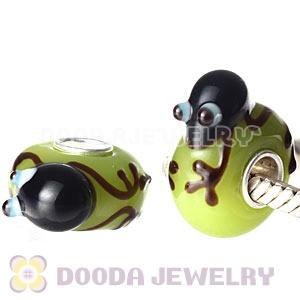 Handmade European Glass Frog Beads In 925 Silver Core Wholesale