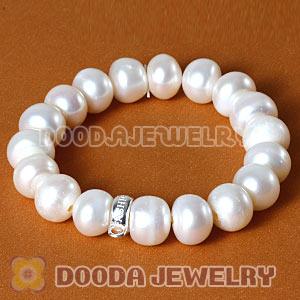 Natural Freshwater Pearl Sterling Silver Stackable Charms Bracelets Wholesale