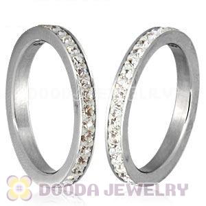 Fashion Unisex Stainless Stackable Finger Ring With Crystal Austrian Crystal 