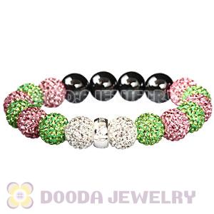 Fahion AKA Style Pink And Green Czech Crystal Charms Bracelets Wholesale