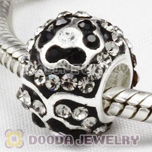 925 Sterling Silver Flower Bead With Austrian Crystal Wholesale