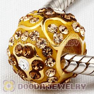 925 Sterling Silver Flower Bead With Austrian Crystal Wholesale