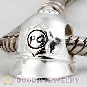 Sterling Silver Police Helmet Beads Fit London 2012 Olympics European Bracelet