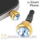 Earphone Jack Plug Accessory With Blue Crystal For Smart Phone Wholesale