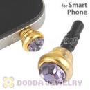Earphone Jack Plug Accessory With Lavender Crystal For Smart Phone Wholesale