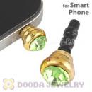 Earphone Jack Plug Accessory With Lime Crystal For Smart Phone Wholesale