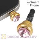 Earphone Jack Plug Accessory With Pink Crystal For Smart Phone Wholesale