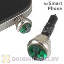 Earphone Jack Plug Accessory With Green Crystal For Smart Phone Wholesale