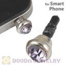 Earphone Jack Plug Accessory With Lavender Crystal For Smart Phone Wholesale
