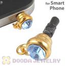 Earphone Jack Plug Accessory With Blue Crystal For Smart Phone Wholesale