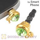 Earphone Jack Plug Accessory With Lime Crystal For Smart Phone Wholesale