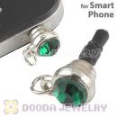 Earphone Jack Plug Accessory With Green Crystal For Smart Phone Wholesale