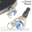Earphone Jack Plug Accessory With Blue Crystal For Smart Phone Wholesale
