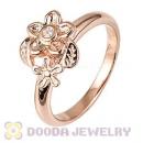 Rose Gold Plated Stackable He Loves Me Ring With Austrian Crystal