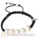 Fashion Sterling Silver Charms Macrame Bracelet Witn Freshwater Pearl