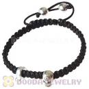 Fashion Sterling Silver Skull Head Charms Macrame Bracelet Wholesale