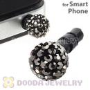 8mm Grey Czech Crystal Ball Earphone Jack Plug For iPhone Wholesale