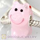 Handmade European Glass Pinky Pig Beads In 925 Silver Core Wholesale