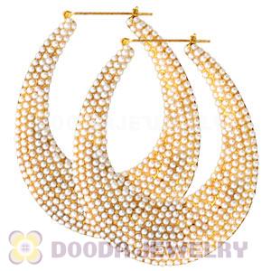76X90mm Basketball Wives Bamboo Pearl Water Drop Earrings 