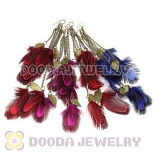 120 Pair Per Bag Multi Coloured Cheap Long Feather Earrings Wholesale 