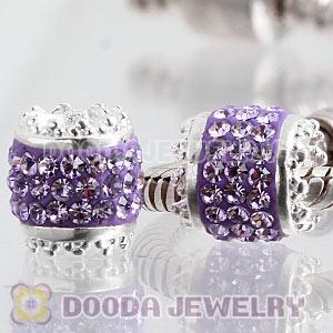 Sterling Silver European Charms Beads With Czech Stone
