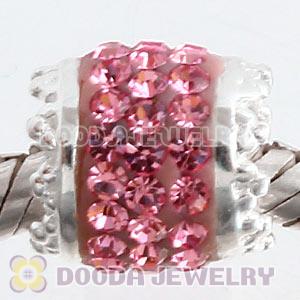 Sterling Silver European Charms Beads With Czech Stone