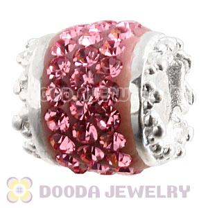 Sterling Silver European Charms Beads With Czech Stone