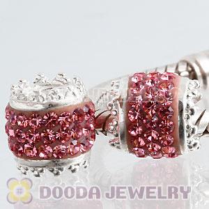 Sterling Silver European Charms Beads With Czech Stone