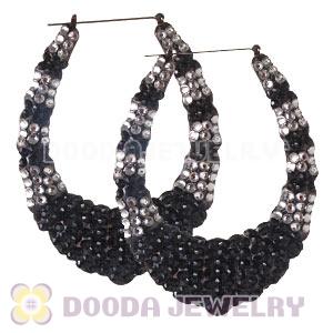 60X80mm Basketball Wives Bamboo Crystal Water Drop Earrings 