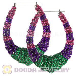 60X80mm Basketball Wives Bamboo Crystal Water Drop Earrings 