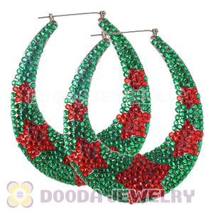 76X90mm Basketball Wives Bamboo Crystal Star Earrings 