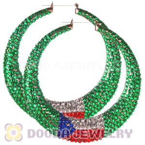 90mm Basketball Wives Bamboo Flag Of Czech Republic Earrings 