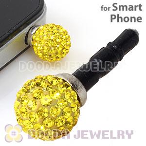 10mm Yellow Czech Crystal Ball Plugy Earphone Jack Accessory Malaysia