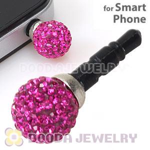 10mm Fushia Czech Crystal Ball Plugy Earphone Jack Accessory Malaysia