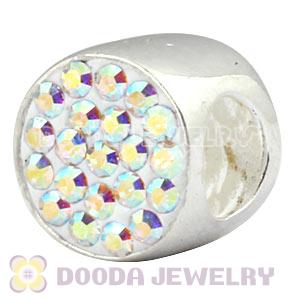 925 Sterling Silver Cylinder Beads With Austrian Crystal Wholesale