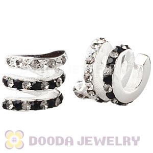 European Sterling Silver Swirl Bead With Austrian Crystal Wholesale