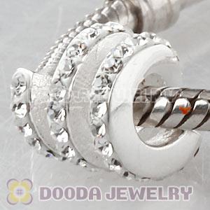 European Sterling Silver Swirl Bead With Austrian Crystal Wholesale