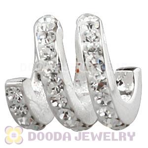 European Sterling Silver Swirl Bead With Austrian Crystal Wholesale