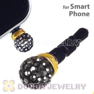 8mm Grey Czech Crystal Ball Plugy Earphone Jack Accessory Malaysia