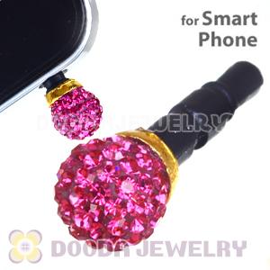 8mm Fushia Czech Crystal Ball Plugy Earphone Jack Accessory Malaysia