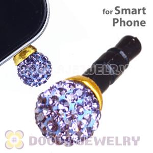 8mm Lavender Czech Crystal Ball Plugy Earphone Jack Accessory Malaysia