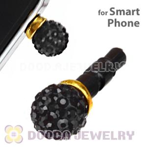 8mm Black Czech Crystal Ball Plugy Earphone Jack Accessory Malaysia