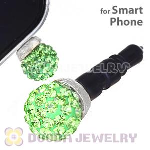 8mm Olivine Czech Crystal Ball Cute Plugy Earphone Jack Accessory