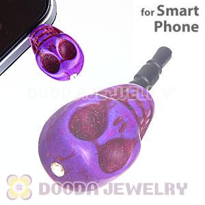 17×18mm Turquoise Skull Earphone Jack Plug For iPhone Wholesale