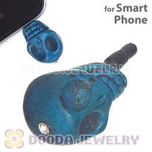 17×18mm Turquoise Skull Earphone Jack Plug For iPhone Wholesale