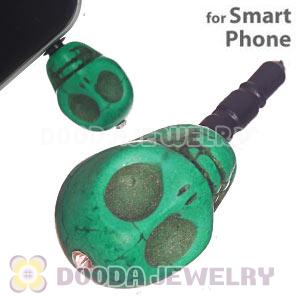 17×18mm Turquoise Skull Earphone Jack Plug For iPhone Wholesale