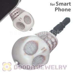 17×18mm Turquoise Skull Earphone Jack Plug For iPhone Wholesale